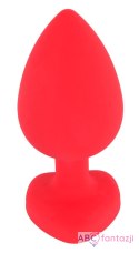 Korek analny silikonowy L czerwony