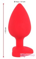 Korek analny silikonowy L czerwony