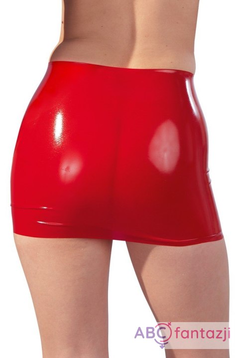 Lateksowa mini spódniczka czerwona S LateX