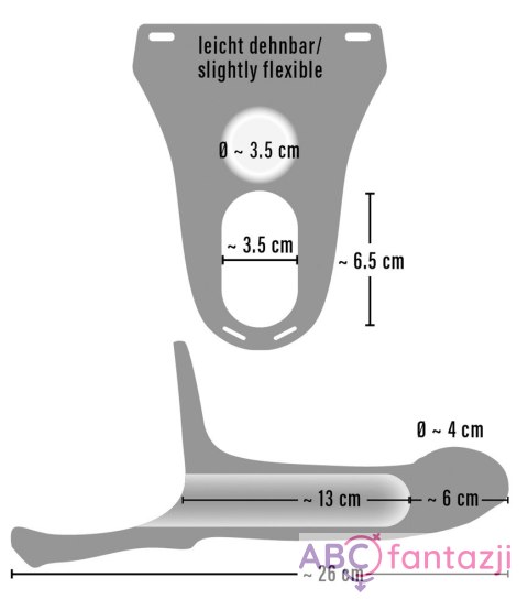 Strap-on z wibracjami 19cm dodatkowe 6cm Strap-on z wibracjami 19cm dodatkowe 6cm