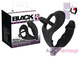 Black Velvets Pierścień z korkiem analnym i wibracjami Black Velvets