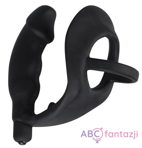 Black Velvets Pierścień z korkiem analnym i wibracjami Black Velvets Black Velvets Pierścień z korkiem analnym i wibracjami Black Velvets