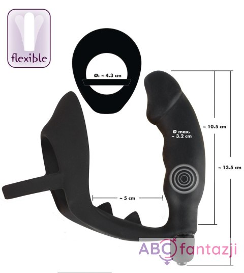 Black Velvets Pierścień z korkiem analnym i wibracjami Black Velvets Black Velvets Pierścień z korkiem analnym i wibracjami Black Velvets