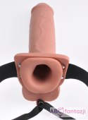 Uprząż strap-on z pustą protezą penisa i wibracjami 27,9 cm Fetish Fantasy Series