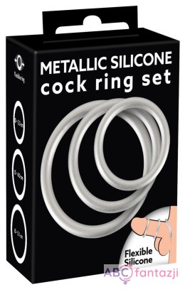 Komplet 3 metalicznych pierścieni z silikonu You2Toys