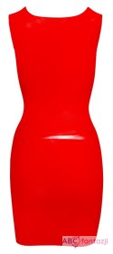 Mini sukienka czerwona lateks Rozmiar: L