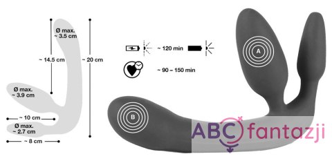 Strap-on 3 z wibracjami czarny Strap-on 3 z wibracjami czarny