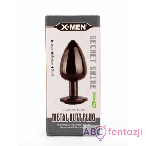 Korek analny Secret Shine Black Jewell 9,5cm X-MEN X-MEN Korek analny Secret Shine Black Jewell 9,5cm X-MEN X-MEN