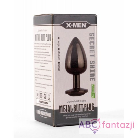 Korek analny Secret Shine Black Jewell 9,5cm X-MEN X-MEN Korek analny Secret Shine Black Jewell 9,5cm X-MEN X-MEN