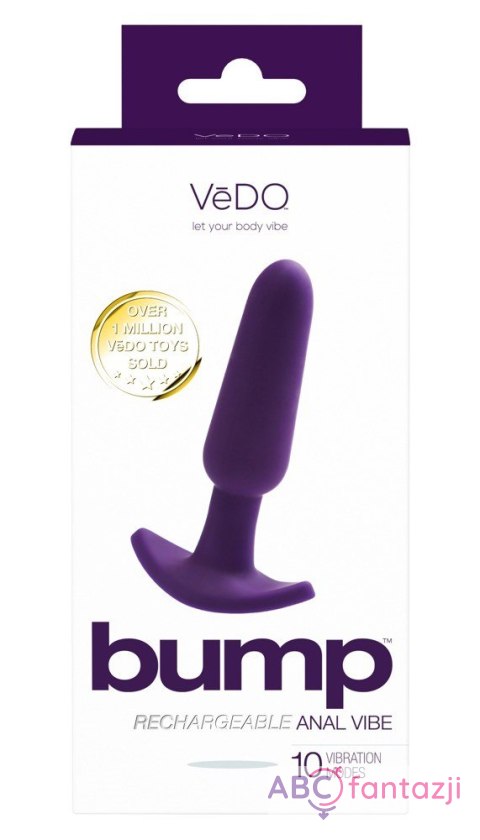 Korek analny silikonowy z wibracjami Bump 12,8 cm VeDO VeDO Korek analny silikonowy z wibracjami Bump 12,8 cm VeDO VeDO