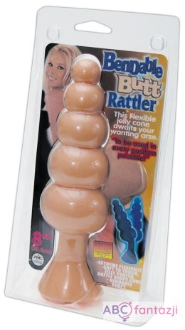 Korek analny Bendable Butt Rattler 20cm cielisty NMC
