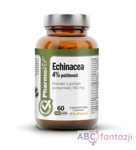 Echinacea 4% polifenoli Ekstrakt z jeżówki purpurowej 360 mg 60 kapsułek PharmoVit PharmoVit