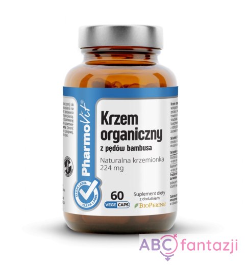 Krzem organiczny z pędów bambusa Naturalna krzemionka 224 mg- 60 kapsułek Vcaps® PharmoVit PharmoVit