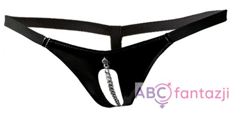 Stringi winylowe z łańcuszkiem Viki L/XL Black Level Black Level Stringi winylowe z łańcuszkiem Viki L/XL Black Level Black Level
