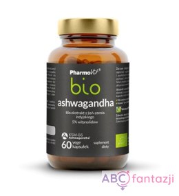 Ashwagandha bio ekstrakt bio z żeń-szenia indyjskiego 5% witanolidów 60 kaps Vcaps® Plus Pharmovit PharmoVit