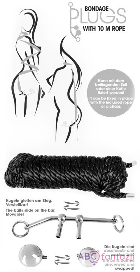 Korki Bondage z 10 m liną You2Toys Korki Bondage z 10 m liną You2Toys