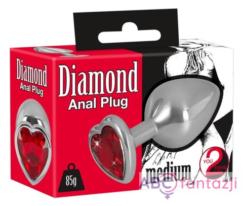 Korek analny aluminiowy Diamond Serce 8,2 cm You2Toys