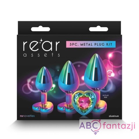 Korki analne Rear Assets Multicolor Rainbow Heart 3 szt. Nsnovelties Korki analne Rear Assets Multicolor Rainbow Heart 3 szt. Nsnovelties