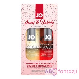 Lubrykant Sweet & Bubble Set Champagne Chocolate Covered Strawberry System Jo System JO