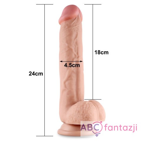 Dildo z przyssawką Sliding Skin Dual Layer 24 cm Lovetoy + lubrykant Just Glide 5 x 20 ml Lovetoy Dildo z przyssawką Sliding Skin Dual Layer 24 cm Lovetoy + lubrykant Just Glide 5 x 20 ml Lovetoy