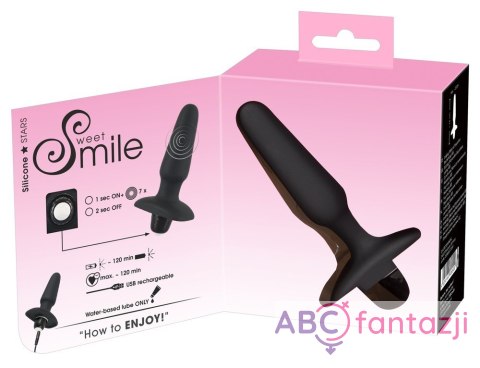 Korek analny silikonowy z wibracjami 10 cm Sweet Smile Sweet Smile Korek analny silikonowy z wibracjami 10 cm Sweet Smile Sweet Smile