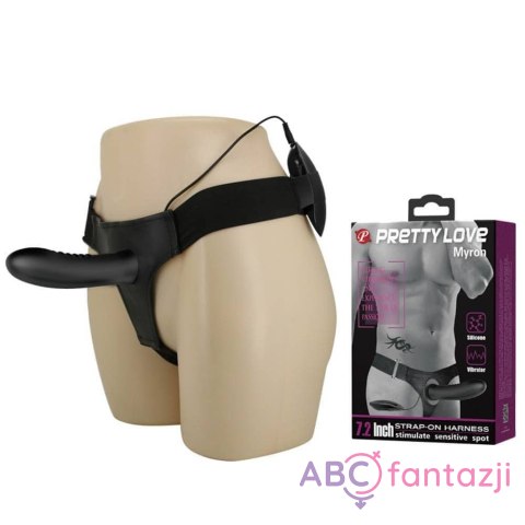 Silikonowy wibrator strap-on Myron Pretty Love 19 cm Silikonowy wibrator strap-on Myron Pretty Love 19 cm