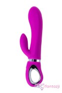 JOS JOLY, Vibrator with clitoral stimulator with WOW mode, silicone, fuchsia, 19.6 cm Toyfa