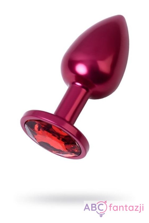 Red anal plug TOYFA Metal with a red colored gem Toyfa