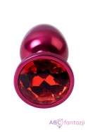 Red anal plug TOYFA Metal with a red colored gem Toyfa