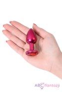 Red anal plug TOYFA Metal with a red colored gem Toyfa