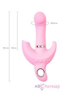 JOS Vibrator with clitoral stimulator JOS Twistme, silicone, pink, 19.5 cm Toyfa