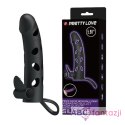 Pretty Love 6 Inch Vibrating Penis Sleeve Black LyBaile