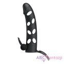 Pretty Love 6 Inch Vibrating Penis Sleeve Black LyBaile