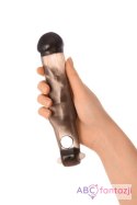 XToyFa XLover, Penis Sleeve, for increase in size with vibration, TPE, transparent black, 19.4 cm Toyfa