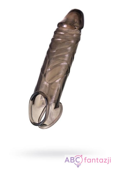 ToyFa XLover, Penis sleeve, for enlargement, TPE, transparent black, 15,5 cm Toyfa