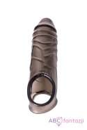 ToyFa XLover, Penis sleeve, for enlargement, TPE, transparent black, 15,5 cm Toyfa