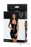 Glossy Shiny Wetlook dress with a lace MICHELLE Toyfa