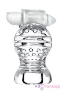 Lingam Shakti, Vibrating Masturbator, TPE, Transparent, 9 cm Toyfa