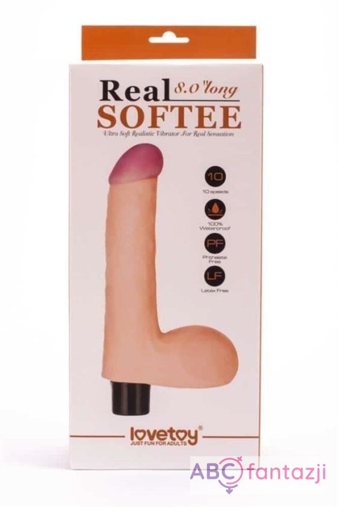 Reel Softee Vibrator with balls Flesh 8,0" Lovetoy