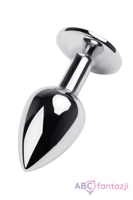 Silver anal plug TOYFA Metal with blue round-shaped gem Toyfa