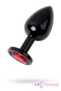 Black anal plug TOYFA Metal,with a ruby colored gem Toyfa