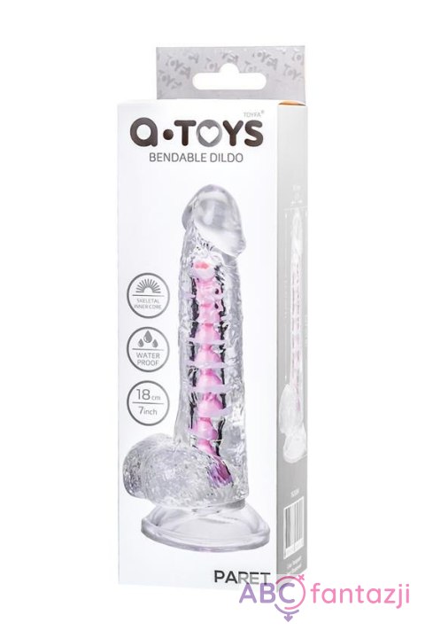 Flexible dildo A-Toys Paret, transparent, 18 cm Toyfa