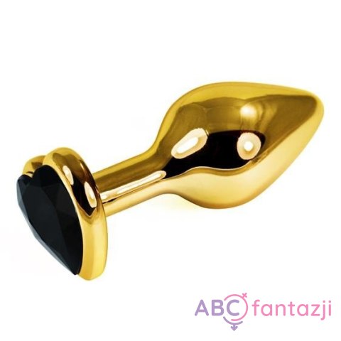 Gold Heart Plug Black Lovetoy