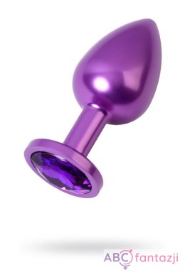 Purple anal plug TOYFA Metal,with a amethyst colored gem Toyfa