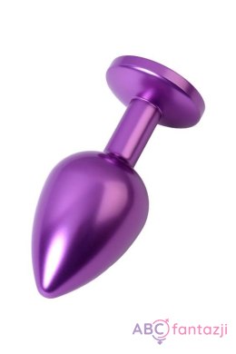 Purple anal plug TOYFA Metal,with a amethyst colored gem Toyfa