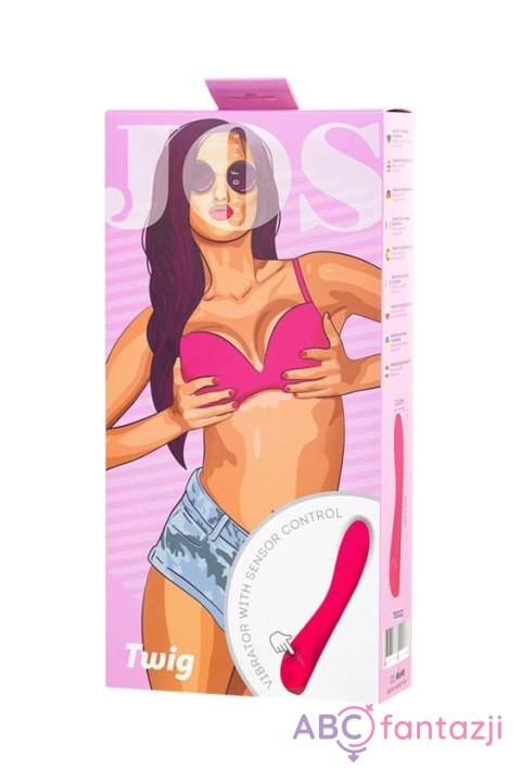 Unrealistic JOS Twig vibrator, 5 vibration modes, silicone, pink, 20.5 cm, O 3.4 cm Toyfa