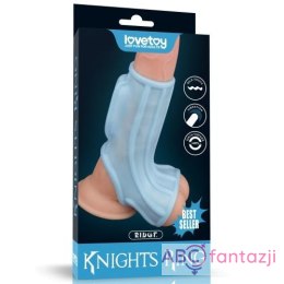 Vibrating Ridge Knights Ring with Scrotum Sleeve Lovetoy