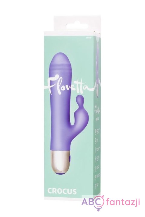 Vibrator with clitoral stimulation Flovetta Crocus, silicone, purple, 17.5 cm Toyfa