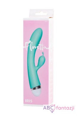 Vibrator with clitoral stimulator Flovetta by Toyfa Iris, silicone, mint, 22 cm Toyfa