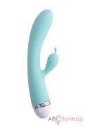 Vibrator with clitoral stimulator Flovetta by Toyfa Iris, silicone, mint, 22 cm Toyfa